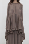 Mutedance 25 Autumn/Winter Flower-dyed Silk Round Neck Layered Long Sleeve Dress MD-MD25FW85-sand (MD25FW84)
